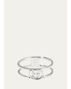 Gucci Interlocking G Sterling Silver Ring - Gray