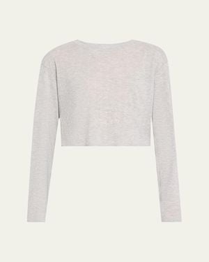 Andine Maeve Cropped Pointelle-Knit T-Shirt - White
