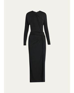 The Row Artia Draped Jersey Dress - Black