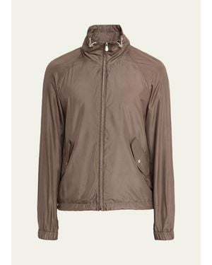 Brunello Cucinelli Unlined Hooded Full-Zip Jacket - Brown