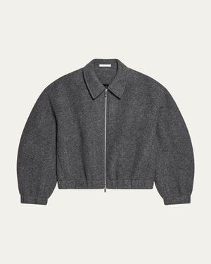 Helmut Lang Wool Bonded Full-Zip Bomber Jacket - Gray