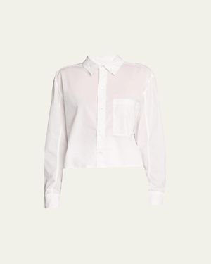 Amo Denim Ruth Cropped Button-Front Shirt - Natural