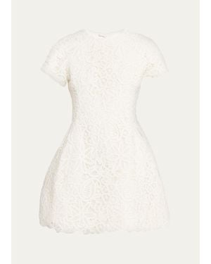 Alexis Regatta Floral Macrame Mini Dress - Natural