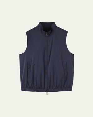 Loro Piana Microfiber/Wool Reversible Zip Vest - Blue