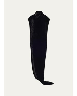 Rick Owens Edfu Velvet Slit Gown - Blue