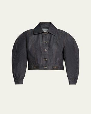 Givenchy Reversed Raw Denim Cocoon Jacket - Blue