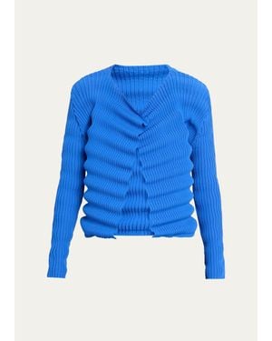 Issey Miyake Spring Plisse Cardigan - Blue