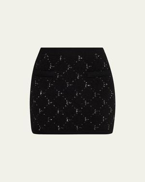 Kobi Halperin Salem Sequin-Embellished Fuzzy Knit Mini Skirt - Black