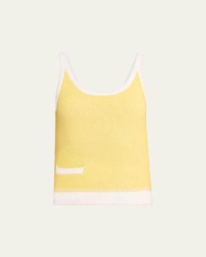 Vince Birdseye Pocket Tank Top - Yellow