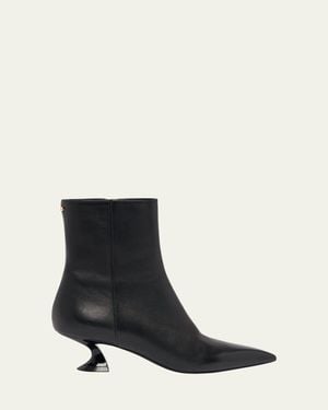 Lanvin 50Mm Midnight Step Leather Ankle Boots - White