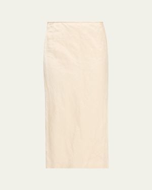 FFORME Mena Cotton-Blend Crinkled Straight Skirt - Natural