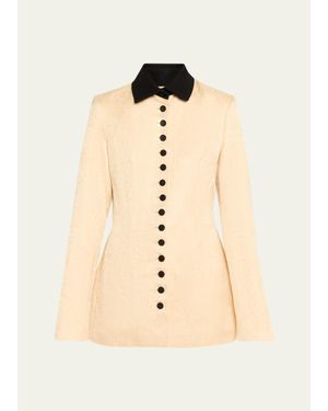 Rosie Assoulin Row Row Row Your Buttons Jacquard Jacket - Natural