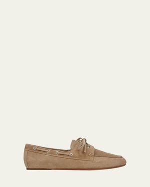 Vince Marin Suede Boat Loafers - Natural