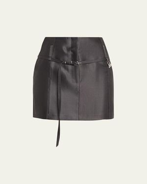 GRACE LING Relics Belted Mini Skirt - Gray
