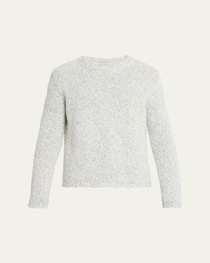 Massimo Alba Nicol Melange Knit Crewneck Sweater - White