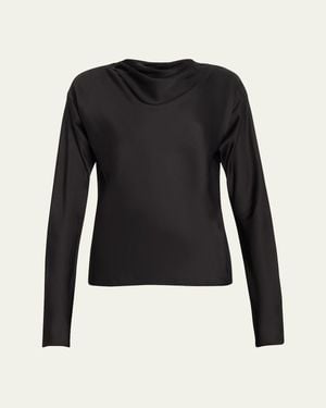A.L.C. Georgia Cowl-Neck Cutout Top - Black