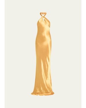L'Agence Saphara Halter Gown - Metallic