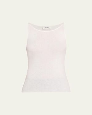 Lisa Yang Lynette Cashmere Rib Scoop-Neck Tank Top - Pink
