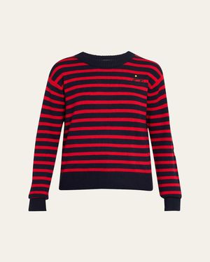Marc Jacobs Joy Striped Crewneck Sweater - Red