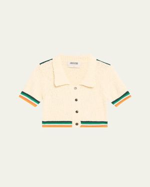 Christopher John Rogers Cropped Boucle Polo - Natural