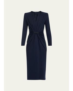 Giorgio Armani Tab Front Jersey Dress - Blue
