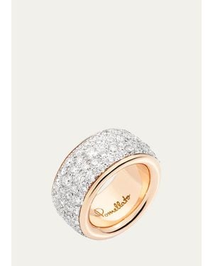 Pomellato Iconica Maxi 18K Rose Diamond Ring, Size 55 - Natural