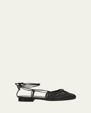 Hereu Mantera Knotted Leather Sandals - White