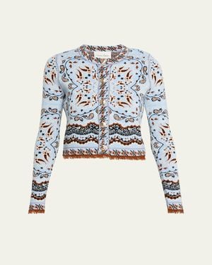 Cara Cara Livi Jacquard Wool-Blend Jacket - Blue