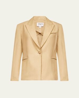Twp Boy Chintzed Linen Blazer - Natural
