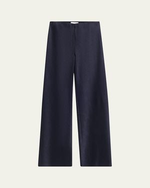 Vince Colette High-Waist Fluid Satin Bias Pants - Blue