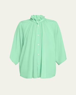 Marie Adam-Leenaerdt Ruffled Collar Blouse - Green