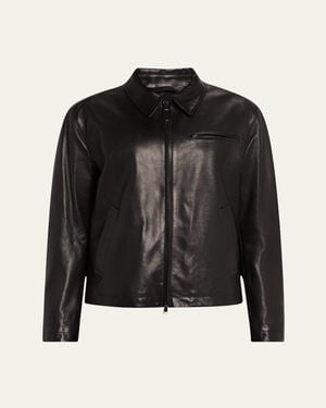 Brioni Leather Moto Jacket - Black