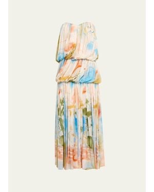 Ulla Johnson X Helen Frankenthaler Reverie Strapless Silk Gown - White