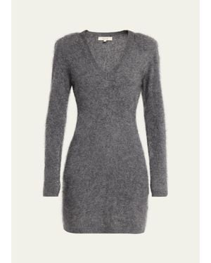 Toccin Sara Brushed Cashmere Mini Sweater Dress - Gray