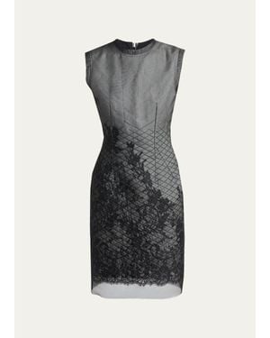 McQueen Quilted Lace Dress - Black