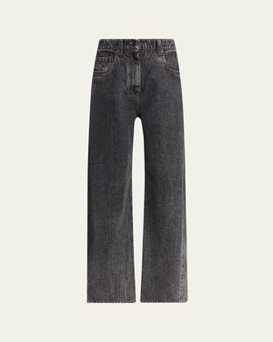 Brunello Cucinelli Wide-Leg Denim Pants - Gray
