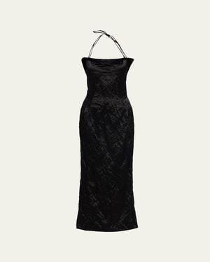 FFORME Maisie Sculpted Halter Column Dress - Black