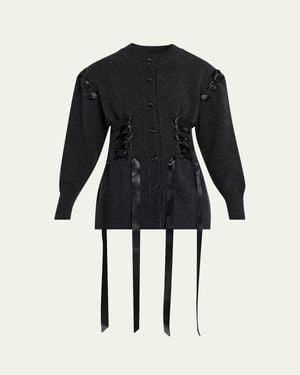 Simone Rocha Sculpted Ribbon Corset Cardigan - Blue
