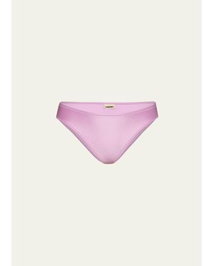 L'Agence Nicole Solid Classic Bikini Bottoms - Pink