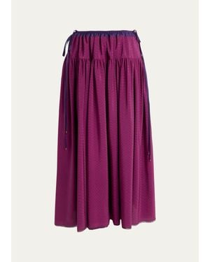 Chloé Textured Pleated Midi Skirt - Purple
