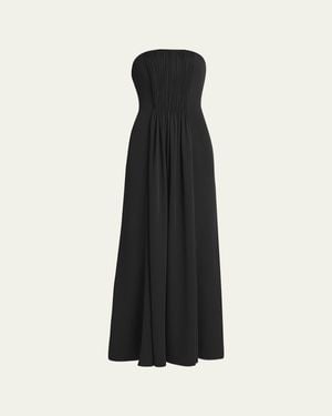 Giorgio Armani Strapless Plisse Gown - Black