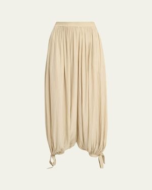 Chloé Balloon Pants With Tie Details - Natural