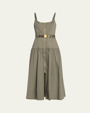 L'Agence Rima Belted Midi Dress - Natural