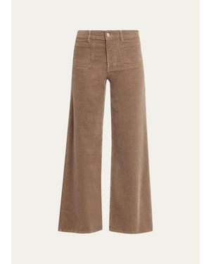 FRAME Le Slim Palazzo Modernist Pocket Corduroy Jeans - Natural