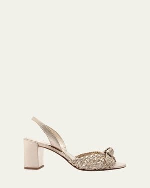 Alexandre Birman Easy Clarita Block 75 Tresse Sandals - Natural