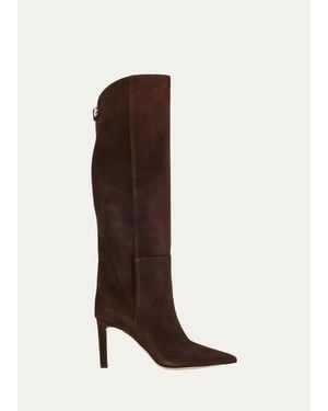 Jimmy Choo Alizze 85 Suede Knee-High Boots - Brown