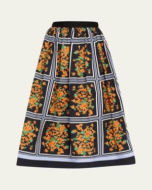 Carolina Herrera Floral-Print Full Midi Skirt - Multicolor
