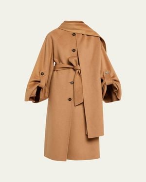 Zimmermann Valiant Wool Scarf Maxi Coat - Natural