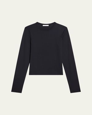 Helmut Lang Slim Long-Sleeve Logo Tee - Blue