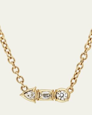 Dara Kaye Eternal Trinity Mini Triple Stone Necklace - Natural